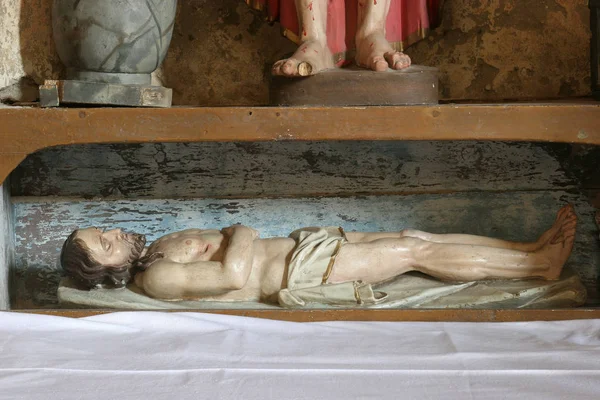 Gesù Nella Tomba Altare Della Passione Cristo Nella Chiesa Dell — Foto Stock