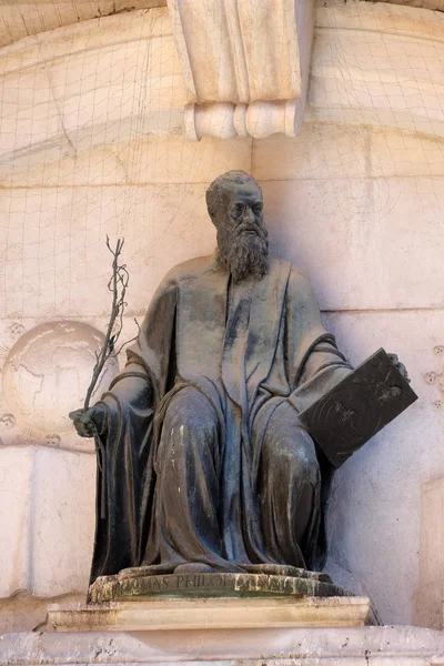 Estatua Thomas Philologus Ravennas Memorial Del Filósofo Italiano Venecia Italia — Foto de Stock