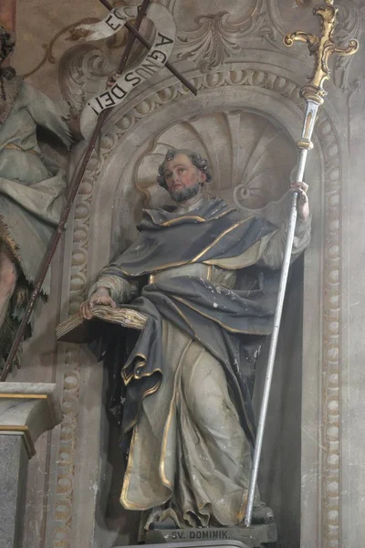 Άγιος Δομίνικος Άγαλμα Στον Κύριο Βωμό Στην Εκκλησία Της Κοιμήσεως — Φωτογραφία Αρχείου