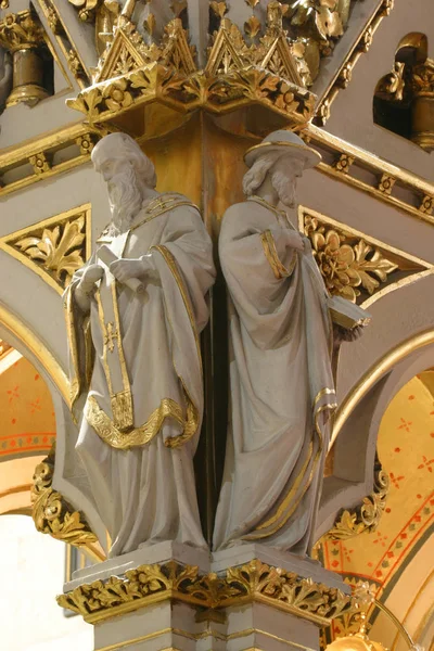 Врачи Церкви Статуи Главном Алтаре Загребском Соборе Посвященном Успению Марии — стоковое фото