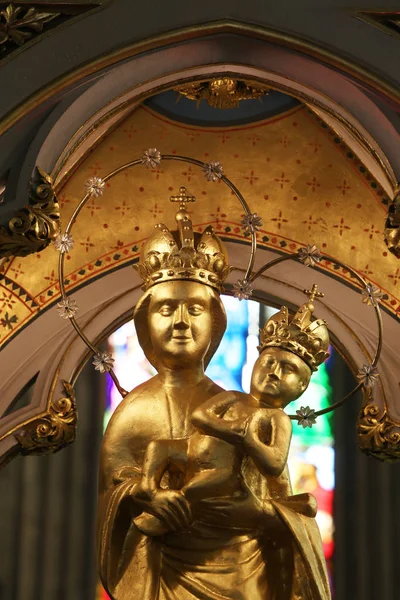 Virgin Mary with baby Jesus, statue on the main altar in Zagreb cathedral dedicated to the Assumption of Mary