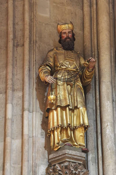 Aaron Estatua Catedral Zagreb Dedicada Asunción María —  Fotos de Stock