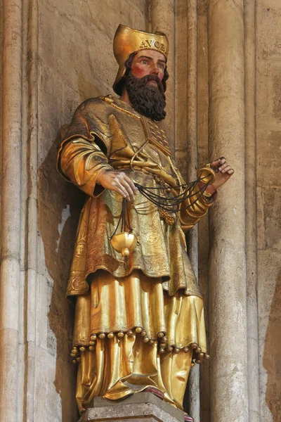 Aaron Statue Zagreb Cathedral Dedicated Assumption Mary — Stock Photo, Image