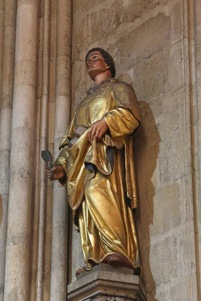 San Esteban Estatua Catedral Zagreb Dedicada Asunción María — Foto de Stock