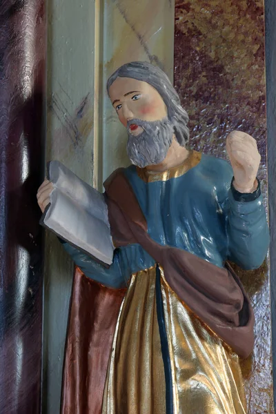 Świętego Piotra Statua Ołtarzu Matki Bożej Bolesnej Kościele Świętych Kosmy — Zdjęcie stockowe