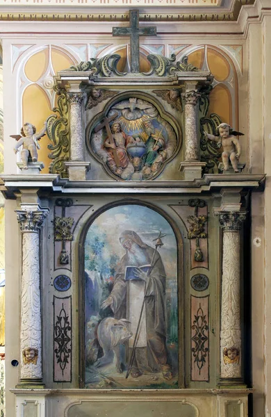 Altar Santo Antônio Eremita Igreja Santos Vito Ozalj Croácia — Fotografia de Stock