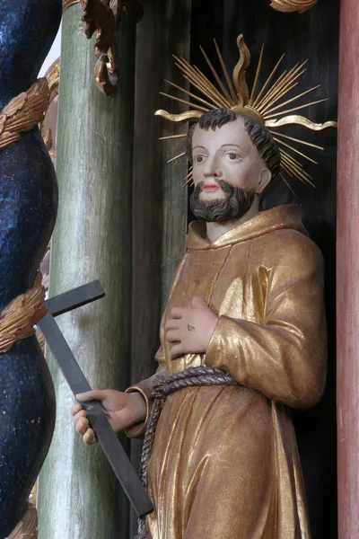 Sint Franciscus Standbeeld Het Altaar Van Cyrillus Methodius Kerk Van — Stockfoto