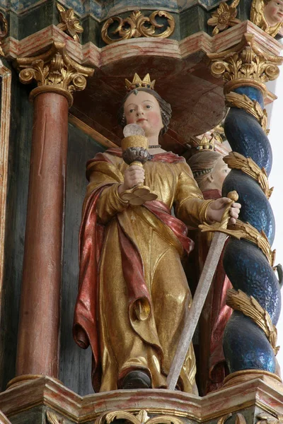 Свята Варвара Статуя Вівтарем Святих Кирила Мефодія Народження Церкви Діви — стокове фото