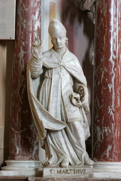 Сен Мартен Статуя Вівтарі Святого Михайла Церкви Успіння Пресвятої Богородиці — стокове фото