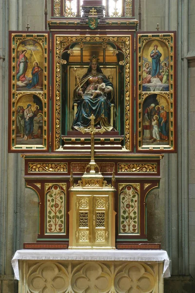 Altar Virgem Maria Catedral Zagreb Dedicado Assunção Maria — Fotografia de Stock