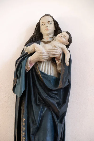 Virgem Maria Com Menino Jesus Estátua Igreja Visitação Virgem Maria — Fotografia de Stock