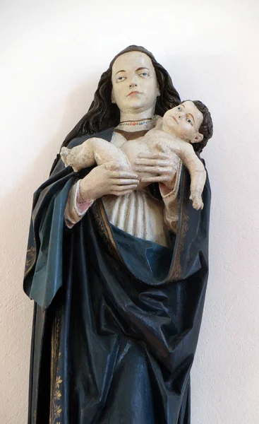 Virgem Maria Com Menino Jesus Estátua Igreja Visitação Virgem Maria — Fotografia de Stock