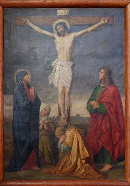 Kreuzweg Jesus Stirbt Kreuz Kirche Der Heimsuchung Der Jungfrau Maria — Stockfoto