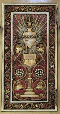 Door of Tabernacle on the main altar in the church of Saint Martin in Zagreb, Croatia clipart