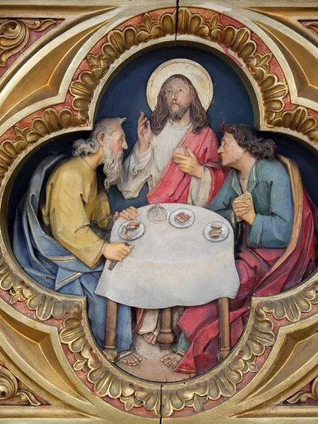 Supper Emmaus Relief Church Saint Martin Zagreb Croatia — Stock Photo, Image