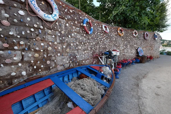 Vecchia Attrezzatura Pesca Esposto Come Decorazione Fronte Ristorante Icici Croazia — Foto Stock