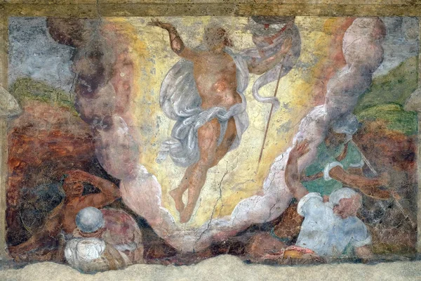 Resurrection Christ Facade Mazzanti House Decorated Frescoes Verona Italy — Stock Photo, Image