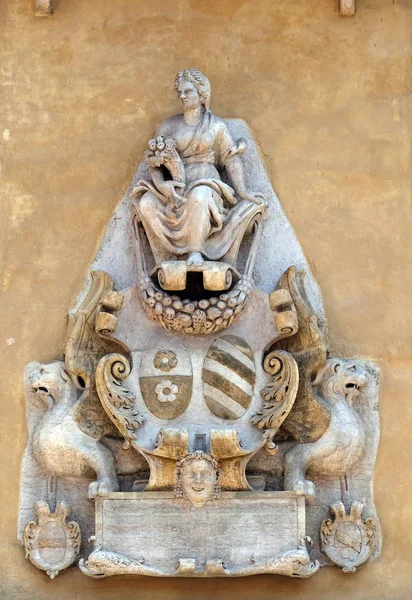 Baixo Relevo Parede Palazzo Ragione Piazza Dei Signori Verona Itália — Fotografia de Stock