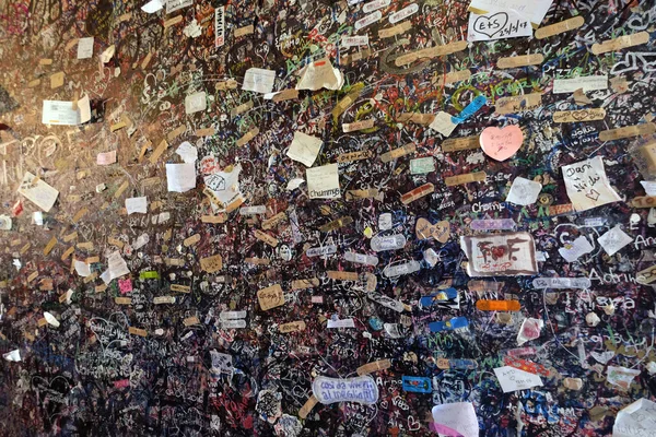 Muro Lleno Mensajes Los Amantes Casa Julieta Verona Italia —  Fotos de Stock