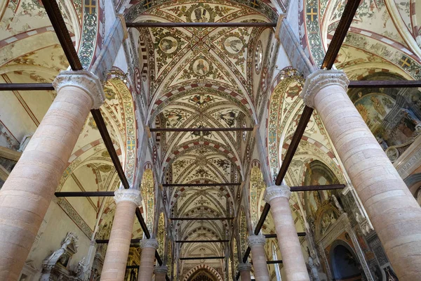 Interno Della Chiesa Sant Anastasia Verona Sant Anastasia Una Chiesa — Foto Stock