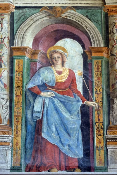 ヴェローナ イタリアのサンタ マリア Matricolare 指定の下で 聖母マリアに捧げ大聖堂のフレスコします — ストック写真