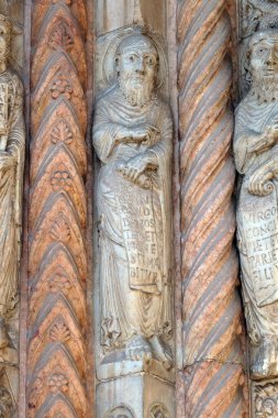 Peygamber, Verona, İtalya için Santa Maria Matricolare adı altında Kutsal Bakire Meryem heykeli katedral Portal adanmış