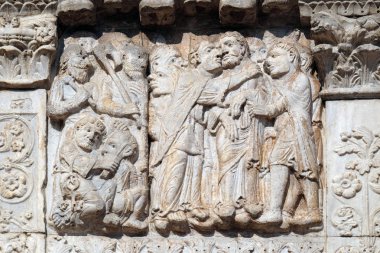 Öp, Judas, Basilica San Zeno Verona, İtalya'nın Orta Çağ kabartma