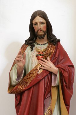 Kutsal İsa kalp heykel içinde kilise, Holy Cross Sisak, Hırvatistan