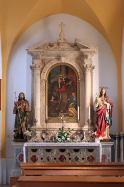 Mount Carmel Our Lady sunak kilise, Kutsal Bakire, arıtma içinde Smokvica, Korcula Adası, Hırvatistan