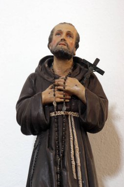 Aziz Francis, heykel kilise, Kutsal Bakire, arıtma Smokvica, Korcula Adası, Hırvatistan, sunak üzerinde