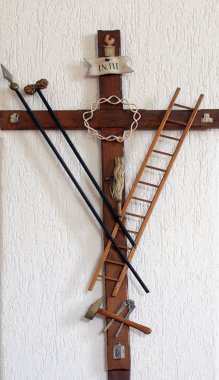 Cara, Korcula Adası, Hırvatistan Passion of Jesus Saint Peter kilisede sembolleri