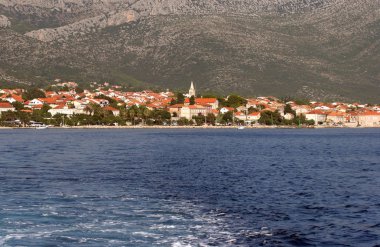 Küçük sahil kasaba, Orebic ya, Peljesac Yarımadası'nda, Hırvatistan