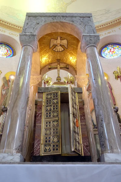 Tabernakulum Ołtarzu Głównym Kościele Saint Blaise Zagreb Chorwacja — Zdjęcie stockowe
