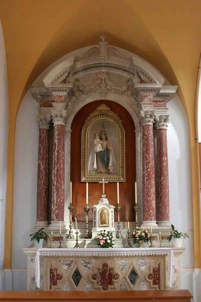 Altar Nuestra Señora Iglesia Santísima Virgen Purificación Smokvica Isla Korcula —  Fotos de Stock