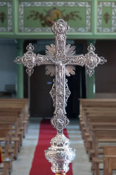 游行十字架 Blato 的圣徒教会 科尔丘拉岛 克罗地亚 — 图库照片