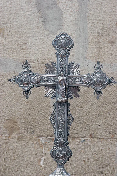 Processional Cross Church All Saints Blato Korcula Island Croatia — Stock Photo, Image