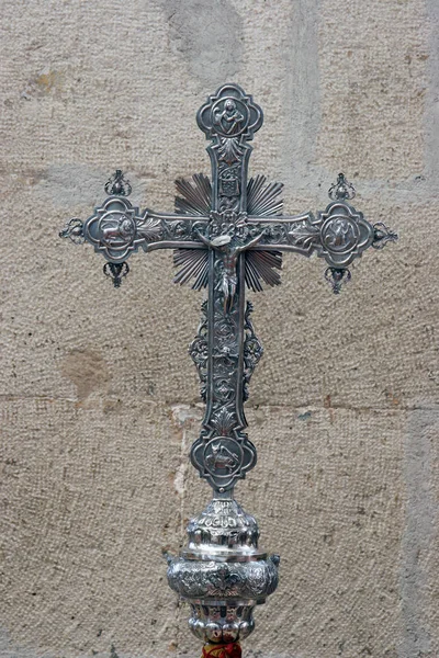 Procesyjne Krzyża Kościół Wszystkich Świętych Blato Wyspa Korcula Chorwacja — Zdjęcie stockowe