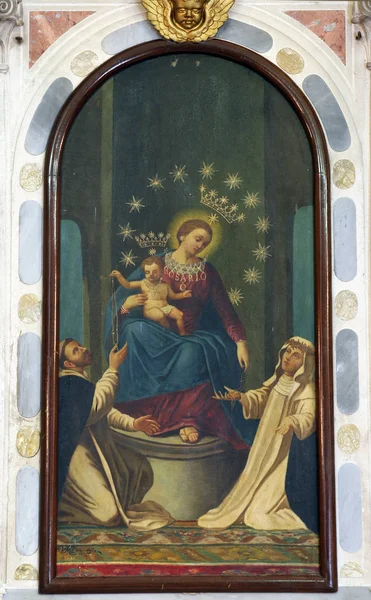 Vår Fru Pompeji Altartavlan Kapell Our Lady Health Vela Luka — Stockfoto