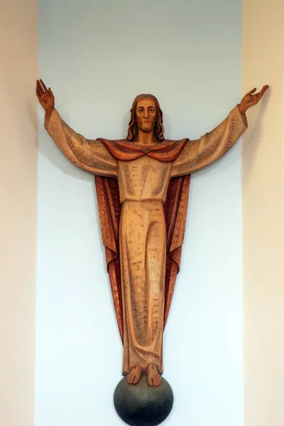 Resurrección Cristo Estatua Santuario Beata María Jesús Crucificado Petkovic Blato — Foto de Stock