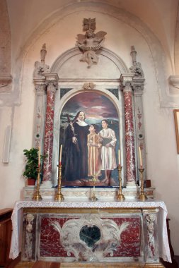 Mübarek Marija Petkoviç içinde kilise All Saints Blato, Korcula Adası, Hırvatistan, altar