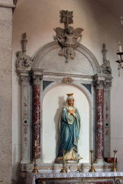 Meryem Ana sunak içinde kilise, All Saints, Blato, Korcula Adası, Hırvatistan