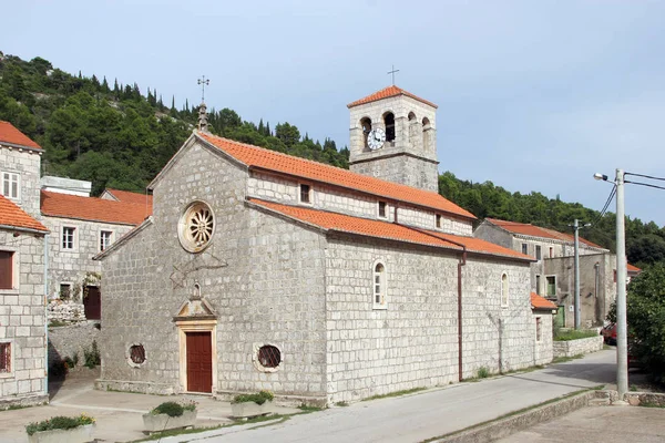 Igreja Nossa Senhora Das Neves Pupnat Korcula Ilha Croácia — Fotografia de Stock