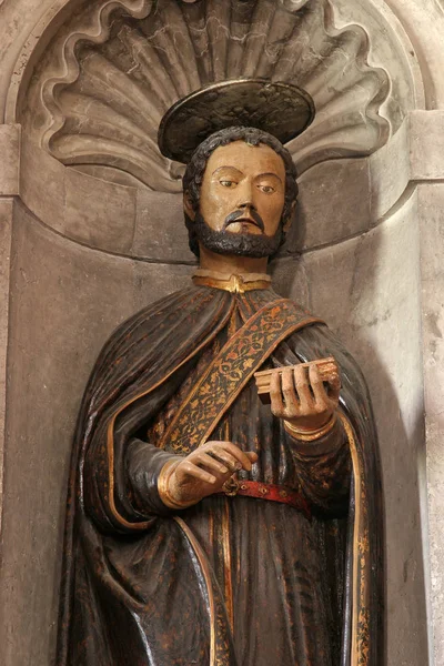 Statue Saint Cosmas Sur Autel Saint Roch Dans Église Saint — Photo