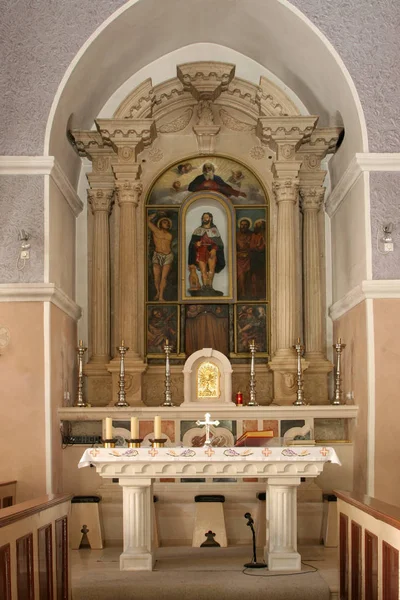 Главный Алтарь Церкви Святого Роха Лумбарде Остров Корчула Хорватия — стоковое фото