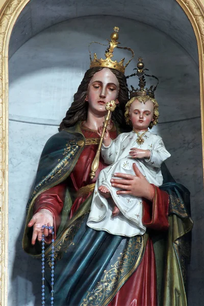 Madonna Del Rosario Altare Nella Chiesa San Nicola Racisce Croazia — Foto Stock