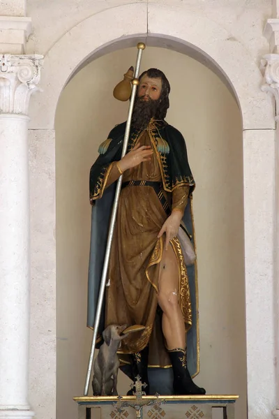 Saint Roch Statue Dans Chapelle Saint Roch Orebic Croatie — Photo