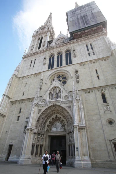 Katedra Zagrzebiu Poświęcony Pod Wezwaniem Wniebowzięcia Nmp Dniu Lipca 2017 — Zdjęcie stockowe