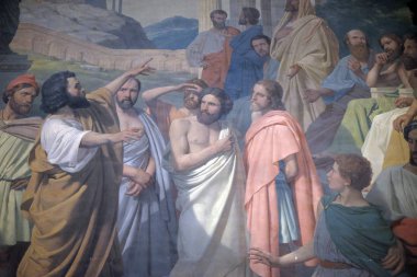 Fresk Saint Sulpice Kilisesi, Paris, Fransa 