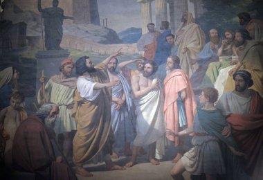 Fresk Saint Sulpice Kilisesi, Paris, Fransa 