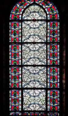 Vitray pencereler kilisede Saint Germain des Pres, Paris, Fransa 